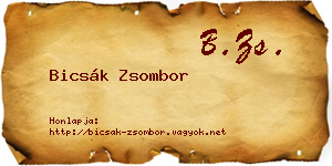 Bicsák Zsombor névjegykártya